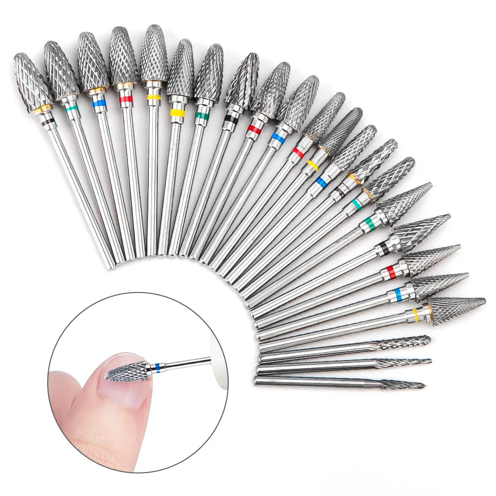 Dmoley Tungsten Carbide Nail Drill Bit Electric Manicure Drills For Milling Cutter Ceramic Nail Burr Pedicure Accessories