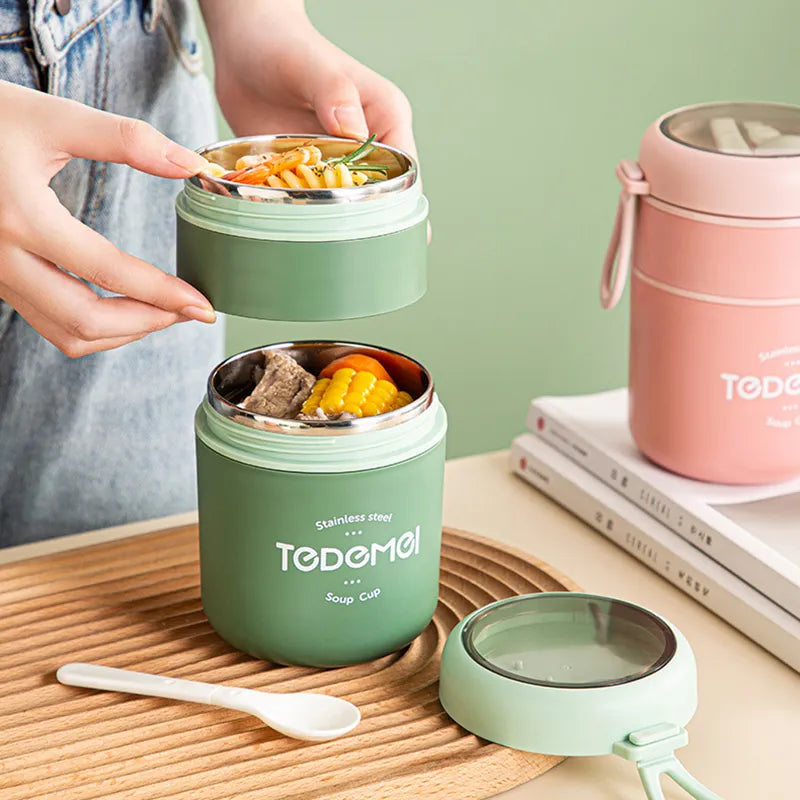 530ml Food Thermal Jar Insulated Soup Cup Thermos Containers Stainless Steel Lunch Box Thermo Keep Hot for School Children