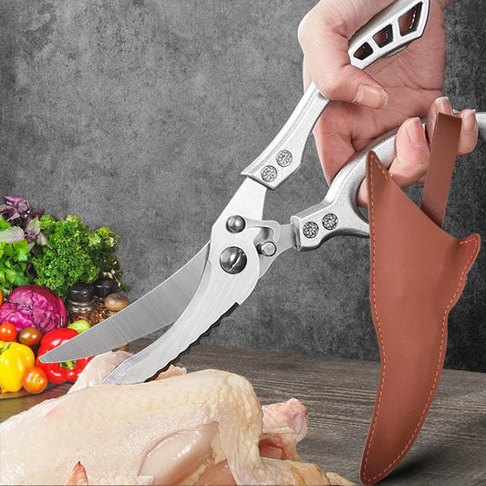 Kitchen Scissors Chicken Bone Kitchen Shears,Duck Fish Cutter 4Cr Stainless Steel Fish Scissors Scale Clean Cook Scissors Knife